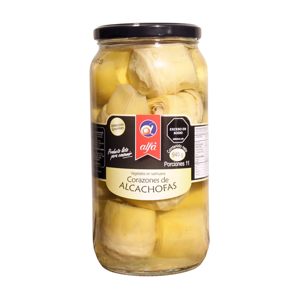 CORAZONES DE ALCACHOFAS ALFA FRASCOS X 940 g
